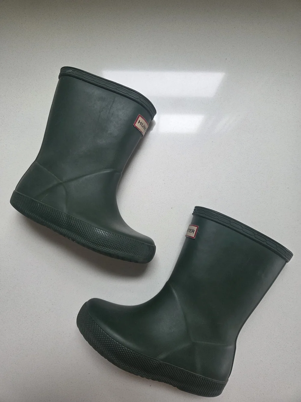Hunter Kids Green Rubber Rain Boots